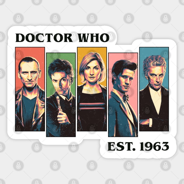 Doctor Who Est 1963 Classic Retro Sticker by OrcaDeep